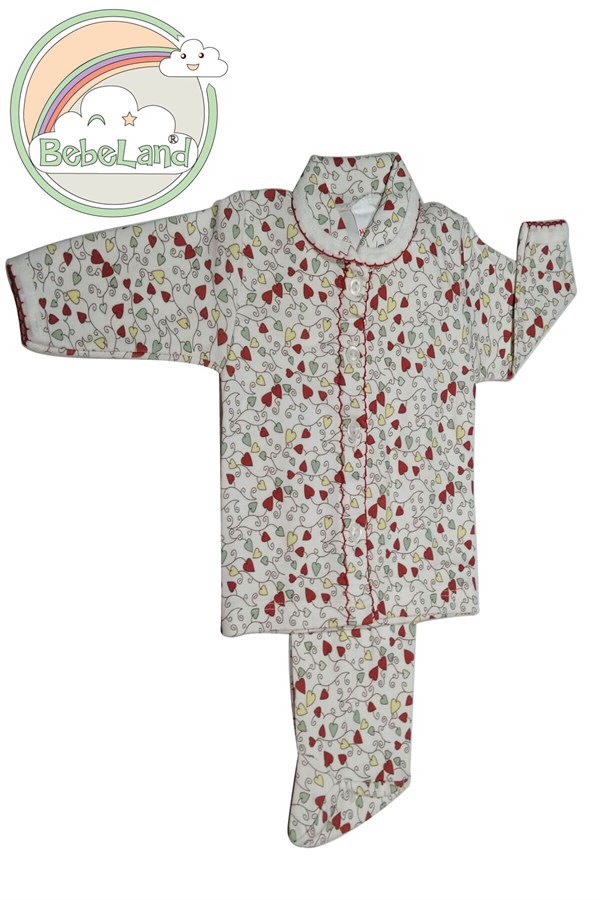 BL-26Kız Bebek Kalpli Sarmaşık 2 li takım pijama
