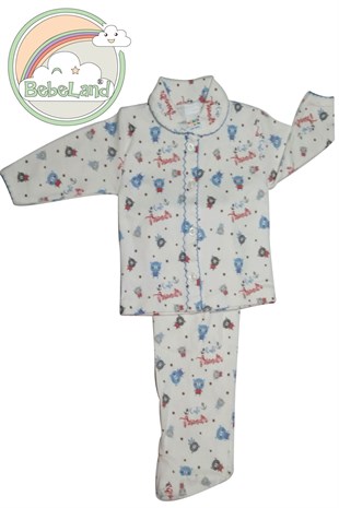 BL-26Erkek BebekSevimli Ayıcık 2 li takım pijama