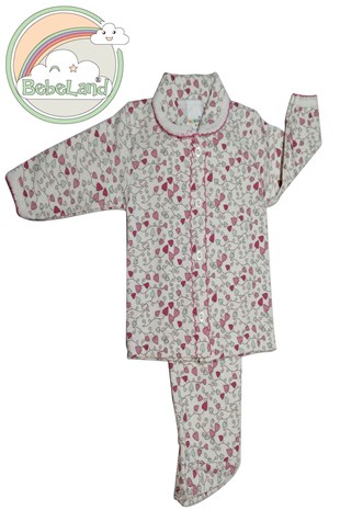 BL-26Kız Bebek Kalpli Sarmaşık 2 'li takım pijama